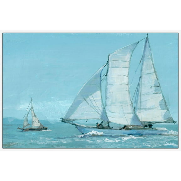 Sailing Boat Floater Framed Painting Print on Canvas
