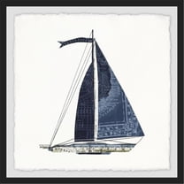 Marmont Hill Mh-Julncst-76-Bfpfl-32 32" X 32" "Set Sail Iii" Framed Giclee Painting On
