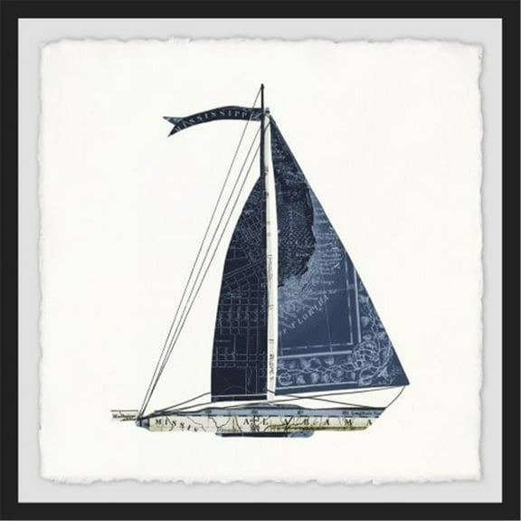 Marmont Hill Mh-Julncst-76-Bfpfl-32 32" X 32" "Set Sail Iii" Framed Giclee Painting On