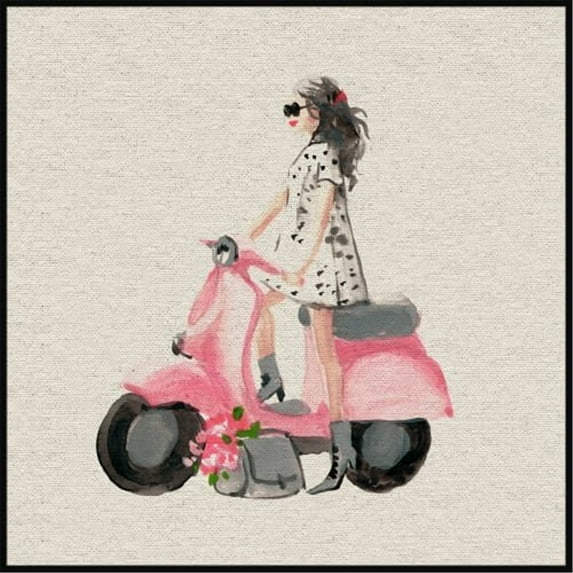 Marmont Hill Mh-Julpin-9015-Bffdl-48 48" X 48" "Pink Scooter Ii" Framed Giclee Painting On