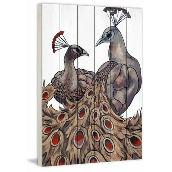 Marmont Hill Mh-Jultcn-19-Ww-60 60" X 40" "Peacock Partner Ii" Frameless Giclee Painting