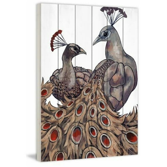 Marmont Hill Mh-Jultcn-19-Ww-60 60" X 40" "Peacock Partner Ii" Frameless Giclee Painting