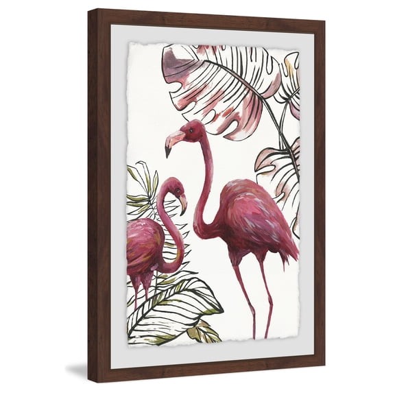 Marmont Hill Mh-Jultcn-33-Dwfpfl-24 24" X 16" "Tropical Flamingos I" Framed Giclee