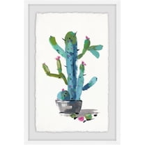 Marmont Hill Mh-Jultcn-46-Wfpfl-24 24" X 16" "Little Blue Cactus" Framed Giclee Painting