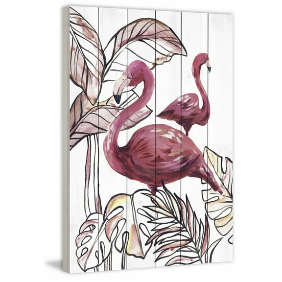 Marmont Hill Mh-Jultcn-74-Ww-36 36" X 24" "Pink Flamingo I" Frameless Giclee Painting On