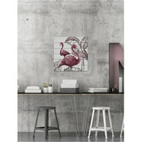 Marmont Hill Mh-Jultcn-76-Ww-40 40" X 40" "Pink Flamingo Ii" Frameless Giclee Painting On