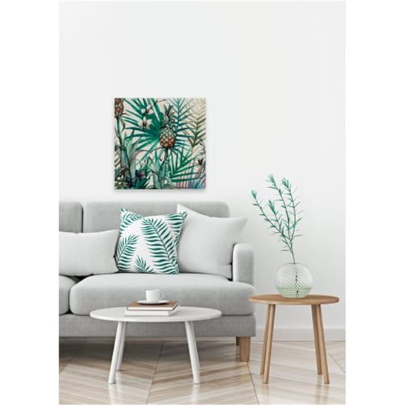 Tropical Pineapples Painting Print on Wrapped Canvas