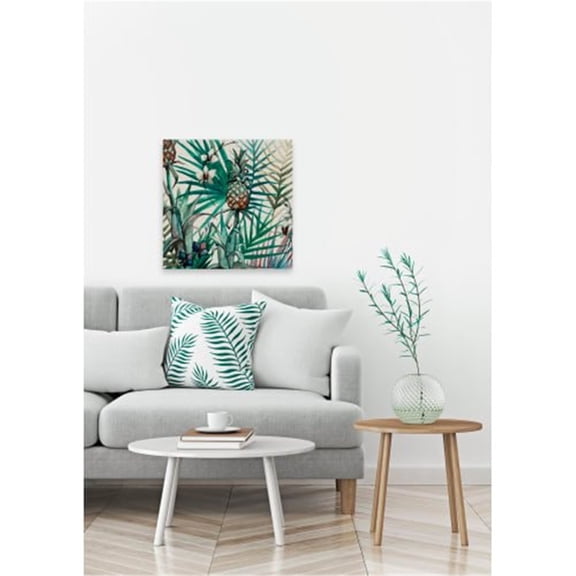 Tropical Pineapples Painting Print on Wrapped Canvas