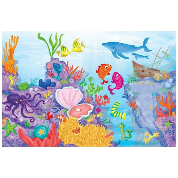 Marmont Hill Mh-Kidcur-132-C-30 20" X 30" "Coral Reef" Giclee Art Print On Stretched