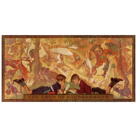 Marmont Hill Mh-Kidcur-178-C-45 22-1/2" X 45" "The Land Of" Giclee Art Print On Stretched