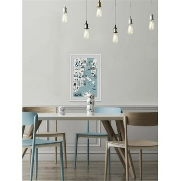 Marmont Hill Mh-Mbhmp-133-Wfpfl-24 24" X 16" "Miami Landmarks" Framed Giclee Painting On