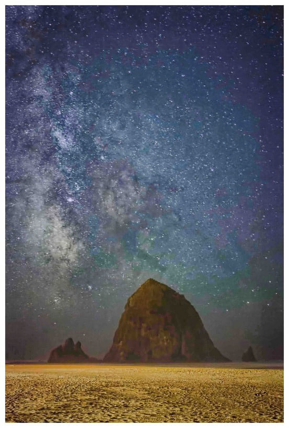 Marmont Hill "Sparkling Skies Over Haystack Rock" Painting Print on Canvas