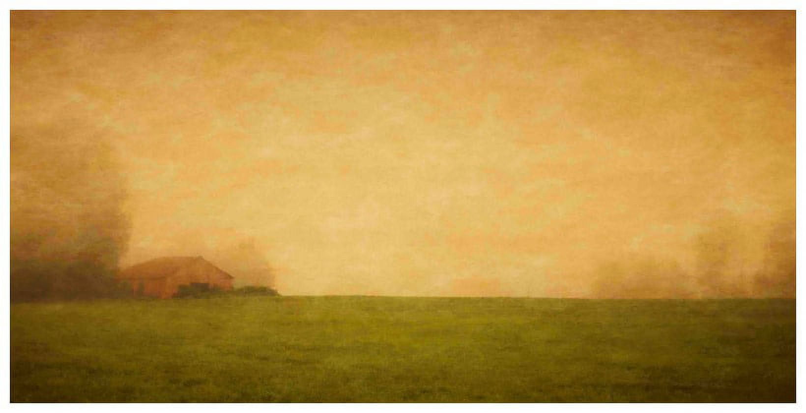 Large Orange and Green Landscape Canvas Art Print