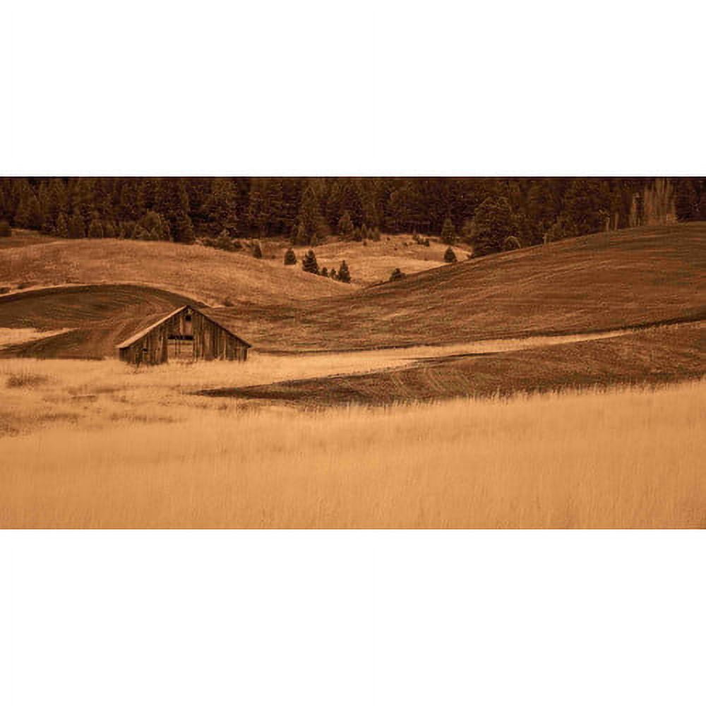 Marmont Hill Inc Marmont Hill - Brown Barn in the Blonde Grasses Painting Print on Canvas - Multi-color