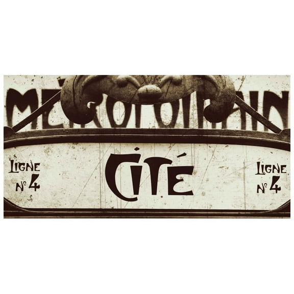 Marmont Hill Mh-Mwwjod-44090-C-24 12" X 24" "Paris Cite Metro" Giclee Art Print On