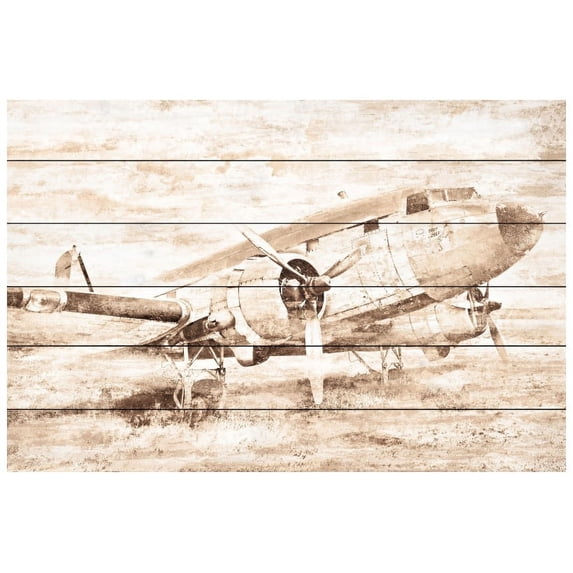 Marmont Hill "Plane at Rest" Painting Print on White Wood