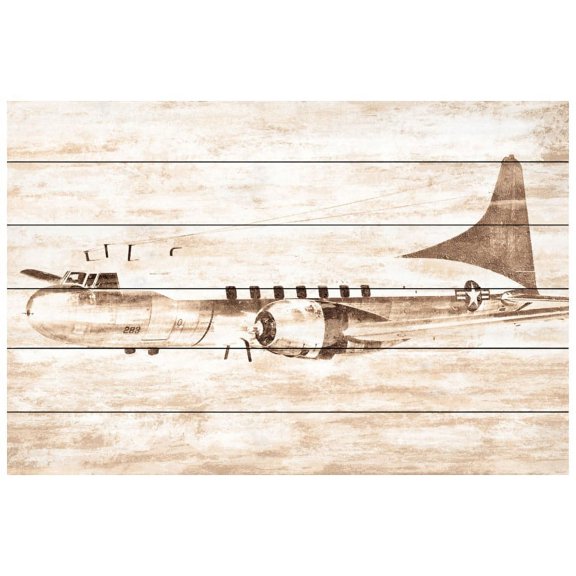 Marmont Hill Mh-Plane-23-Ww-36 24" X 36" "In Flight 2" Giclee Art Print On Wood