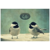 Marmont Hill Mh-Robdic-106-C-45 30" X 45" "Hello Birds 2" Giclee Art Print On Stretched