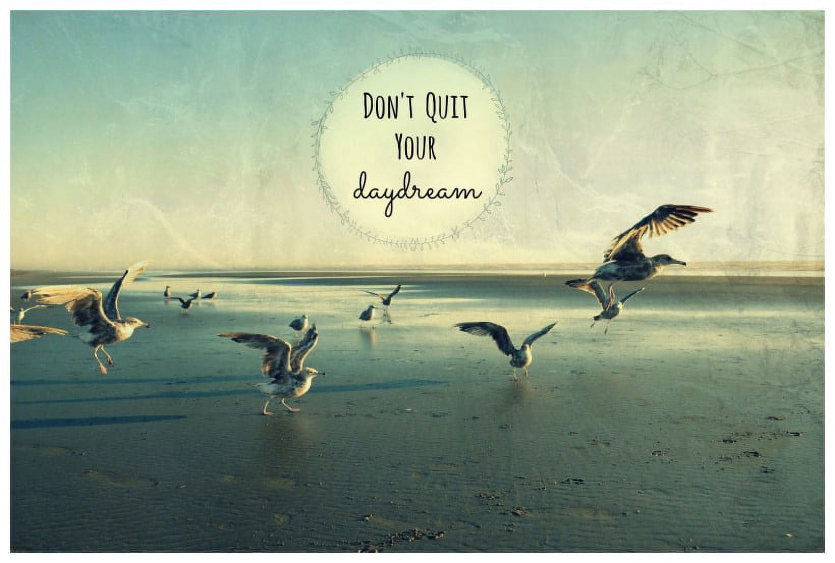 Marmont Hill "Don't Quit Text" by Robert Dickinson Painting Print on Canvas