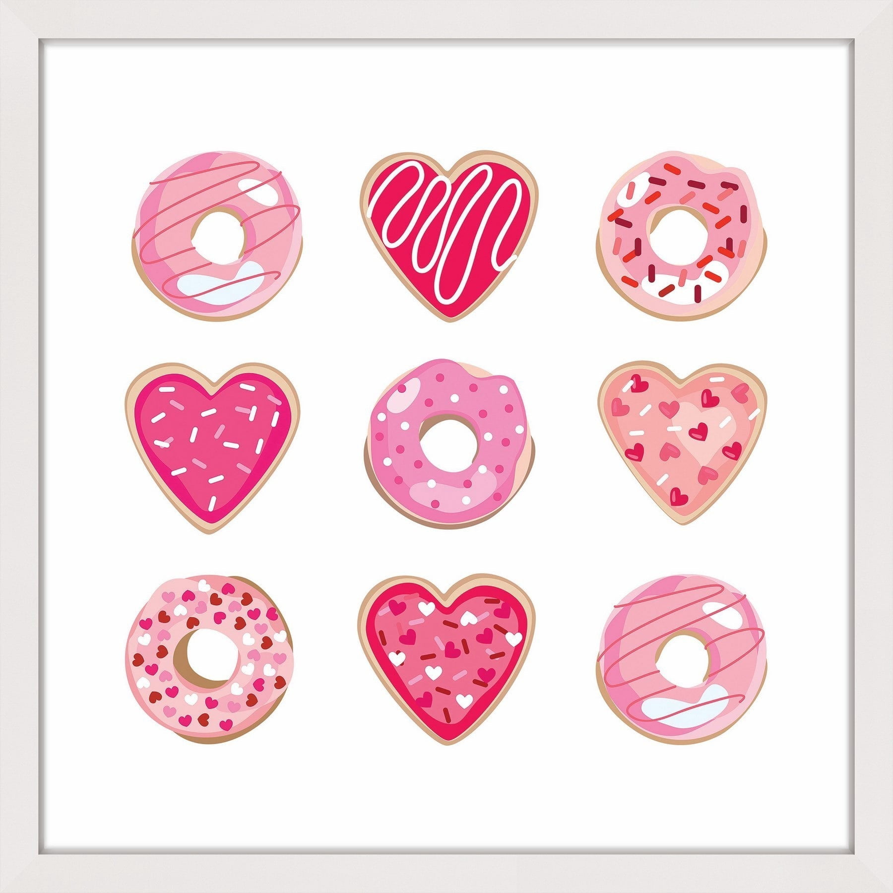 Marmont Hill Inc Marmont Hill - 'Valentine Cookies' by Shayna Pitch Framed Painting Print - Multi