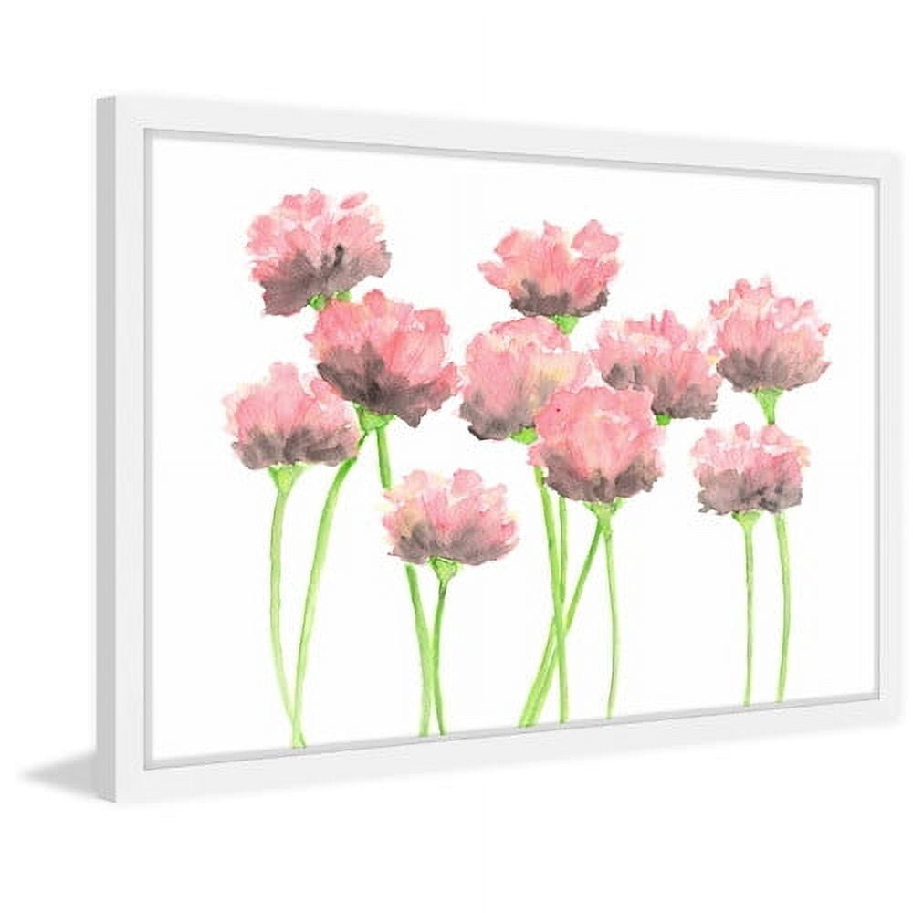 Marmont Hill Inc Marmont Hill - 'Pink Poppies' by Thimble Sparrow Framed Painting Print - Multi