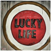 Marmont Hill Mh-Tori-205-C-40 40" X 40" "Lucky Life" Giclee Art Print On Stretched Canvas