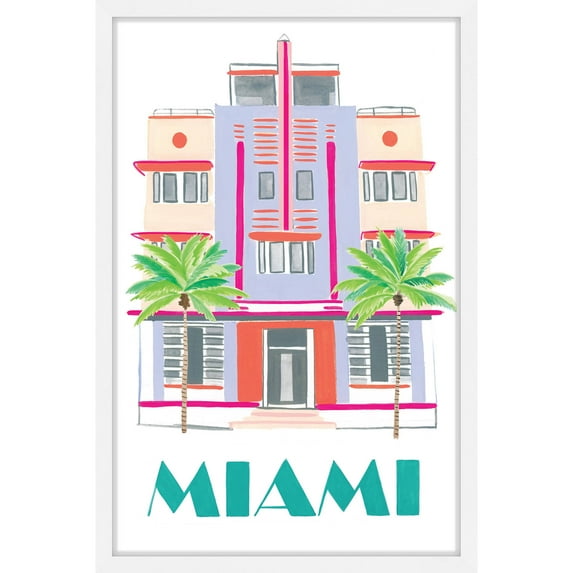 Marmont Hill "Miami Art Deco" by Molly Rosner Framed Painting Print