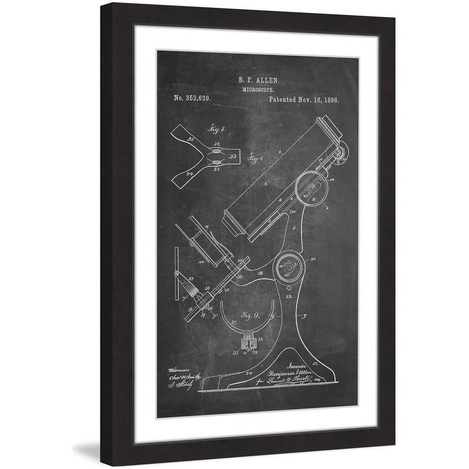 Marmont Hill - "Microscope 1886 Chalk" by Steve King Framed Painting Art Print