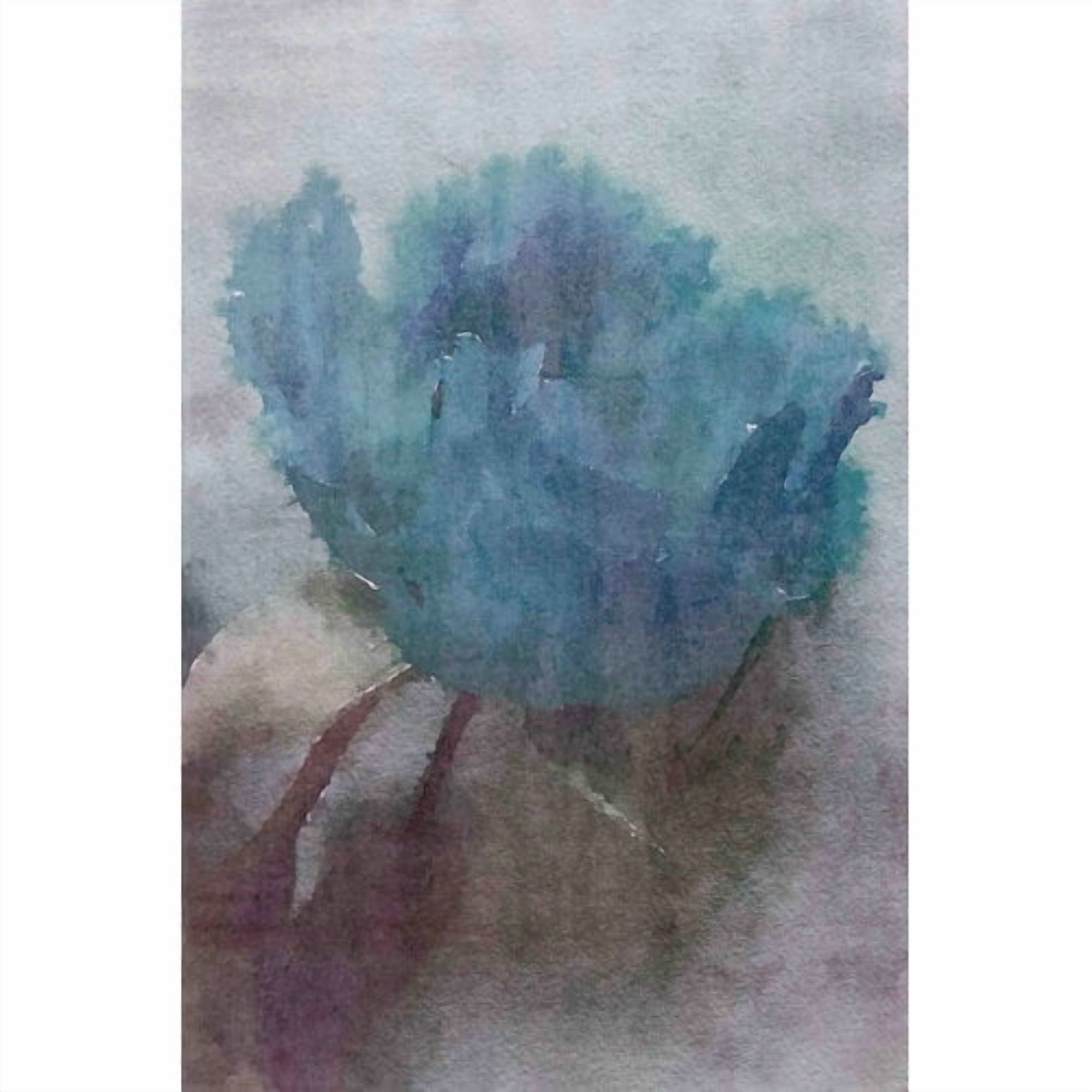 Marmont Hill - "Midnight Blue 4" by Irena Orlov Painting Print on Wrapped Canvas
