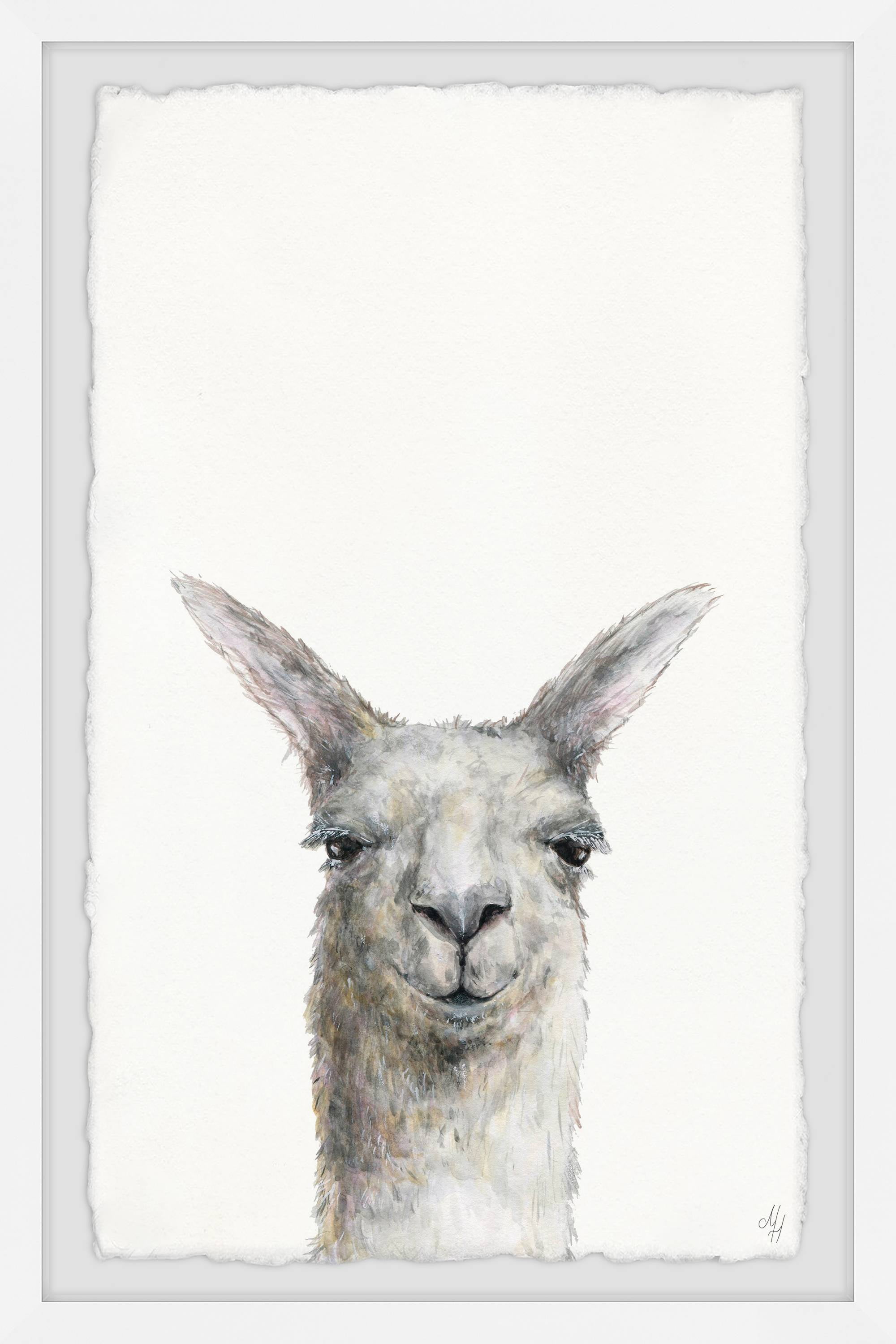 Marmont Hill Mischievous Llama Framed Wall Art