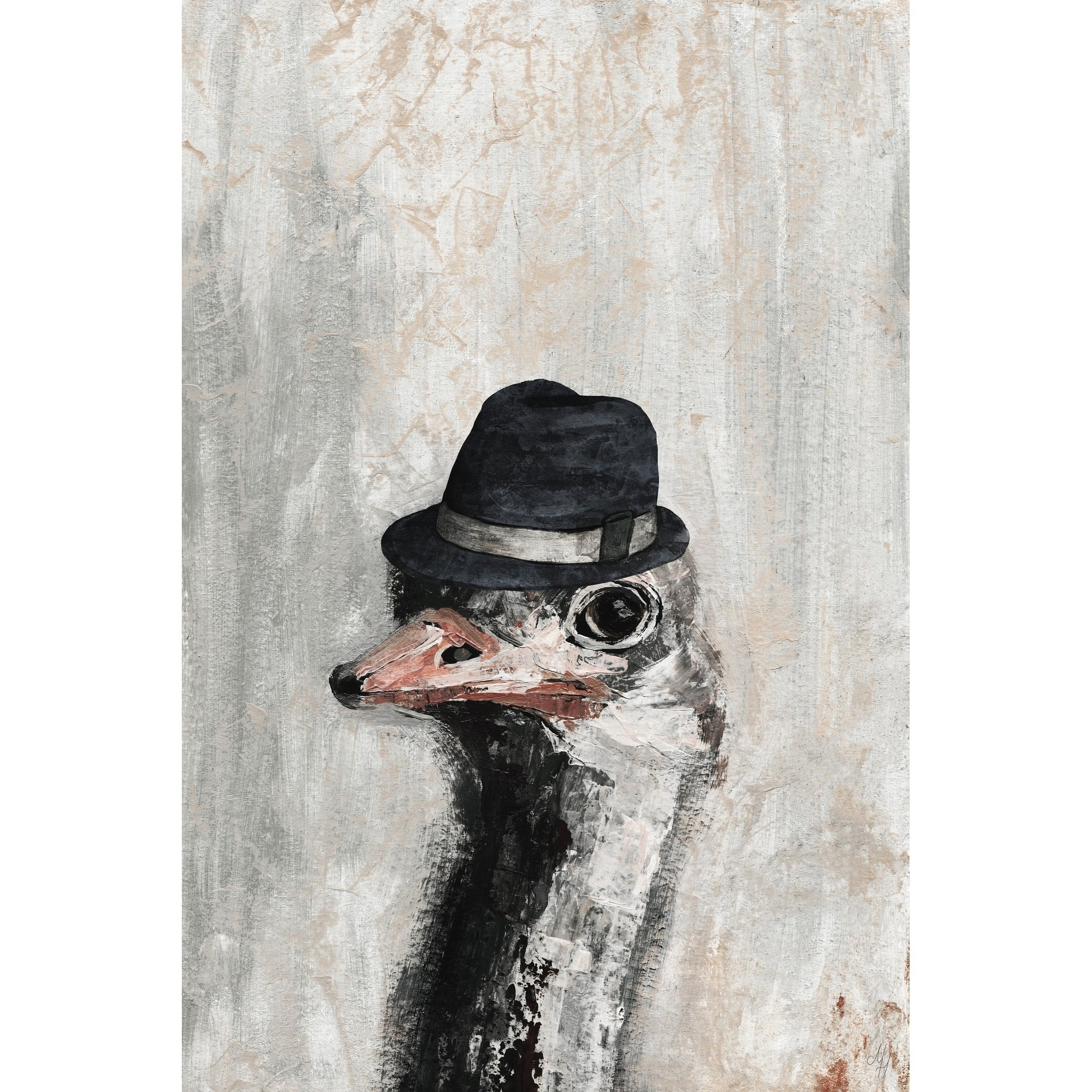 Mister Ostrich 8" x 12" Canvas Wall Art