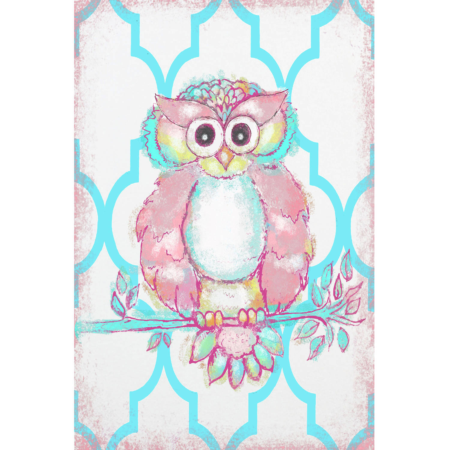 Marmont Hill "Modern Owl 2" by Reesa Qualia Painting Print on Wrapped Canvas
