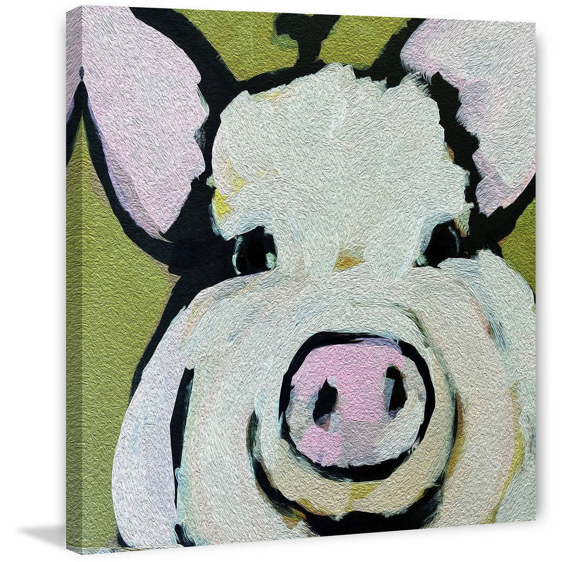 Marmont Hill "Modern Pig" by Michelle Rivera Painting Print on Wrapped Canvas