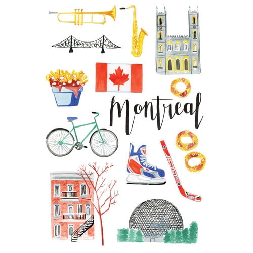 Marmont Hill 'Montreal Icons' by Molly Rosner Painting Print on Wrapped Canvas