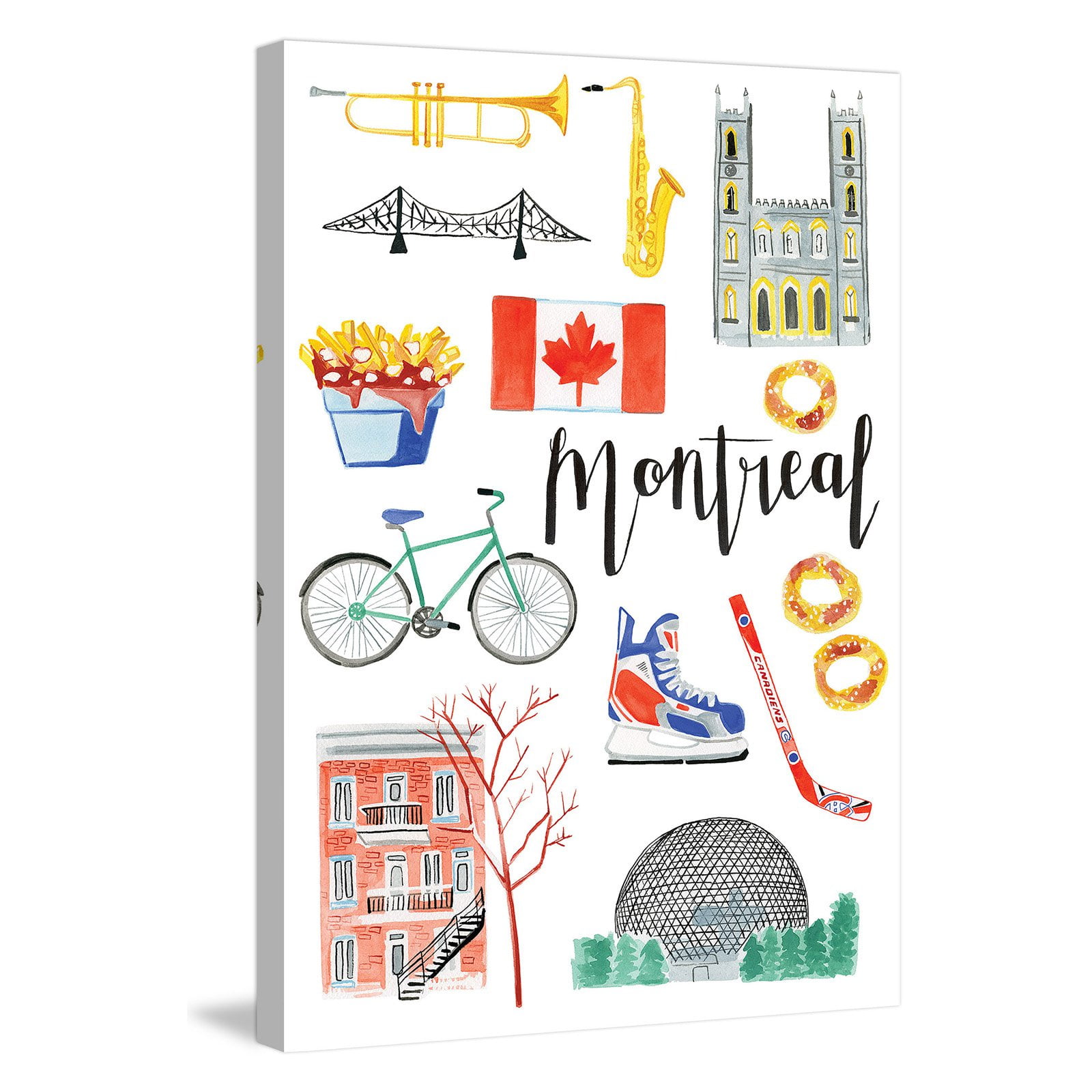 Marmont Hill "Montreal Icons" by Molly Rosner Painting Print on Wrapped Canvas