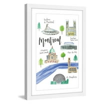 Marmont Hill "Montreal Sights" By Molly Rosner Framed Painting Art Print, 12.0" x 1.5"