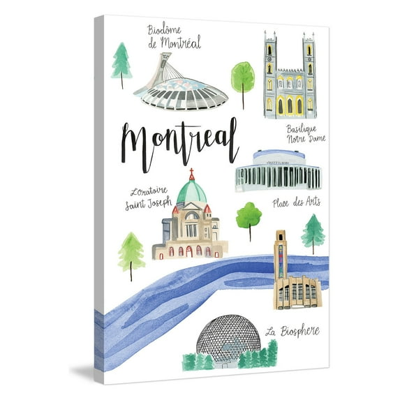 Marmont Hill "Montreal Sights" by Molly Rosner Painting Print on Wrapped Canvas