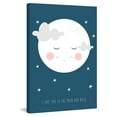 thumbnail image 1 of Marmont Hill "Moon Face Navy" by Karen Zukowski Painting Print on Wrapped Canvas, 1 of 5