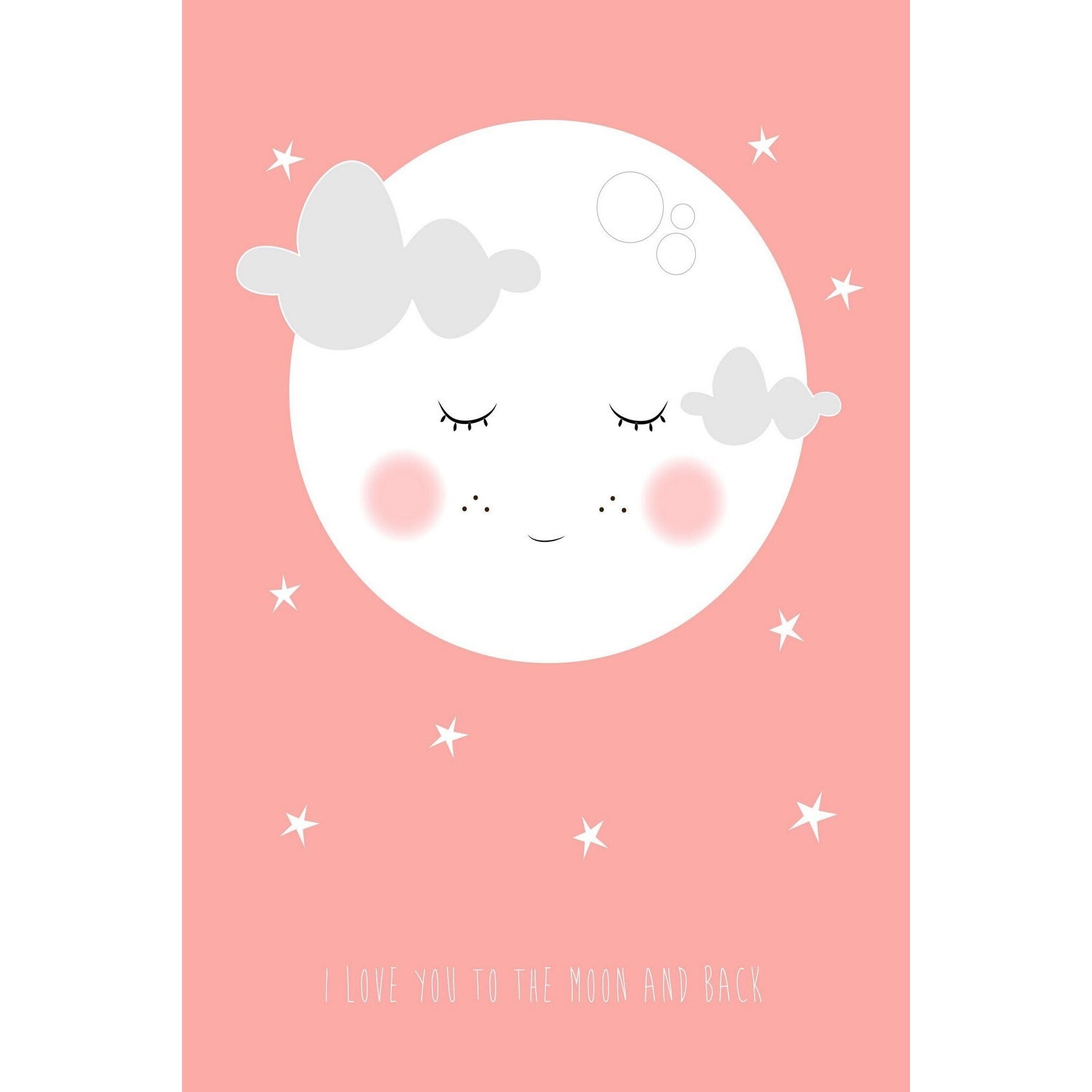 Marmont Hill "Moon Face Pink" by Karen Zukowski Painting Print on Wrapped Canvas