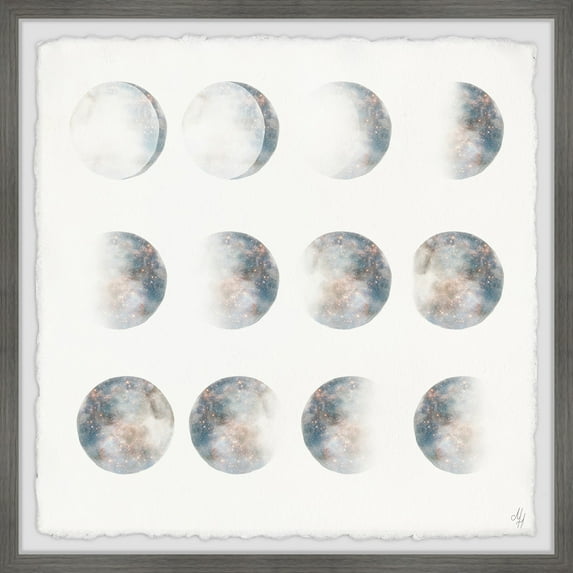 Marmont Hill Moon Phase Framed Wall Art, 18.00" x 1.50"