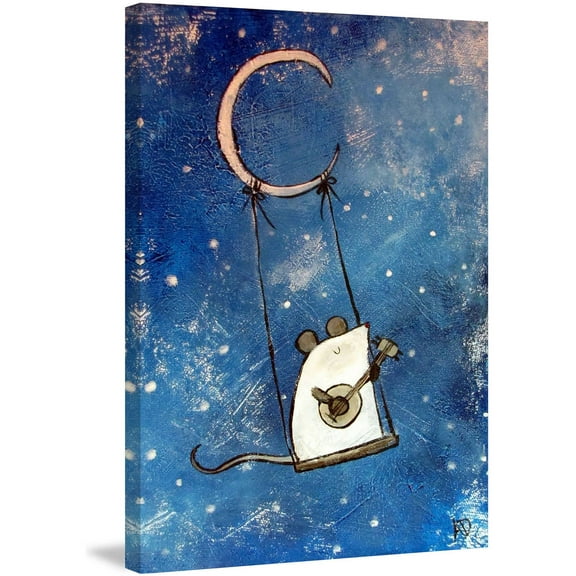 Marmont Hill "Moon Swing" by Andrea Doss Painting Print on Wrapped Canvas