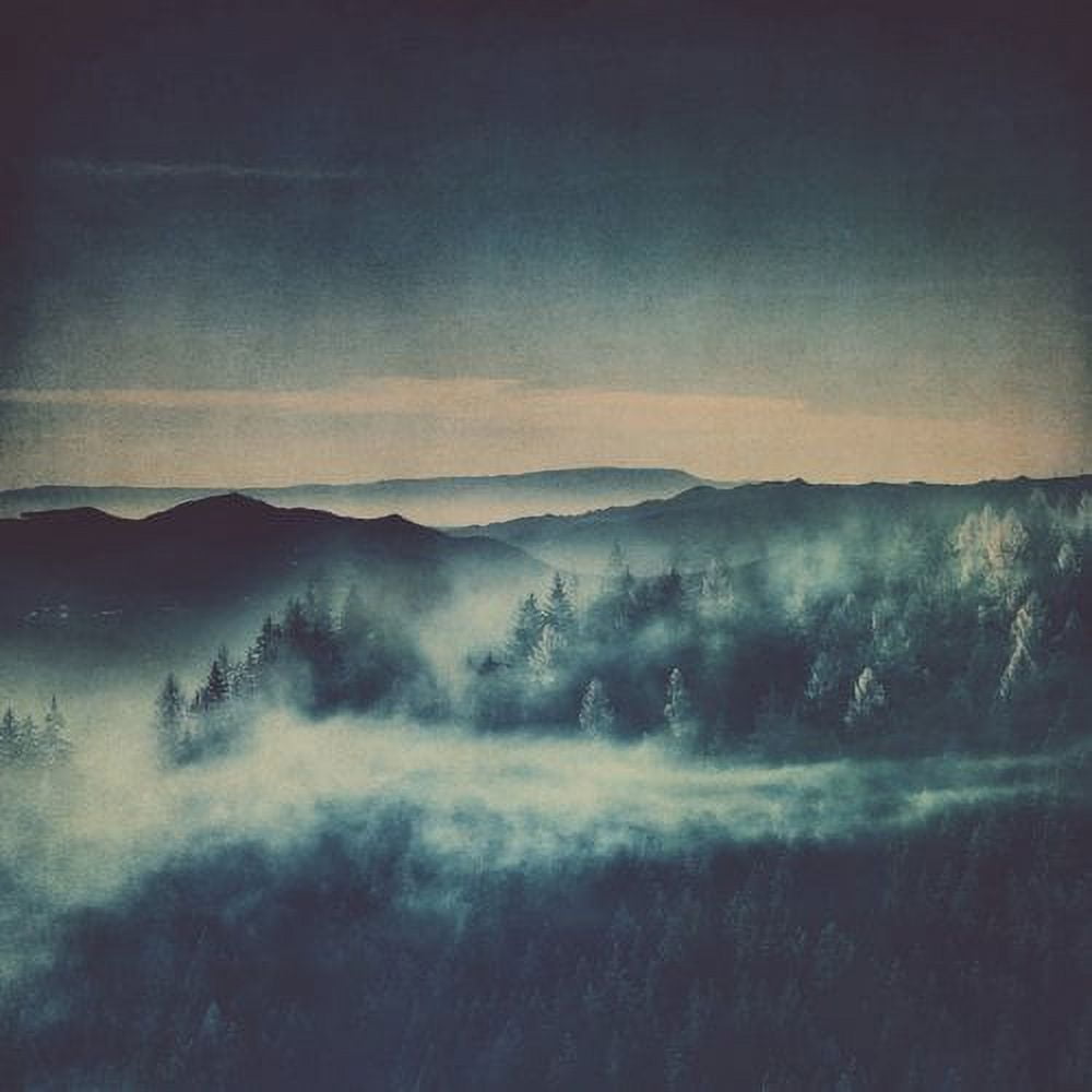 Morning Fog Blue and Green Canvas Print