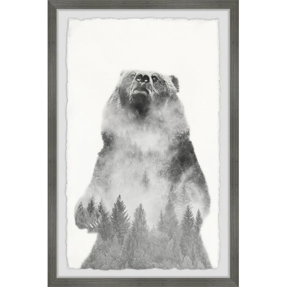 Marmont Hill Mountain Bear Framed Wall Art, 8" x 12"