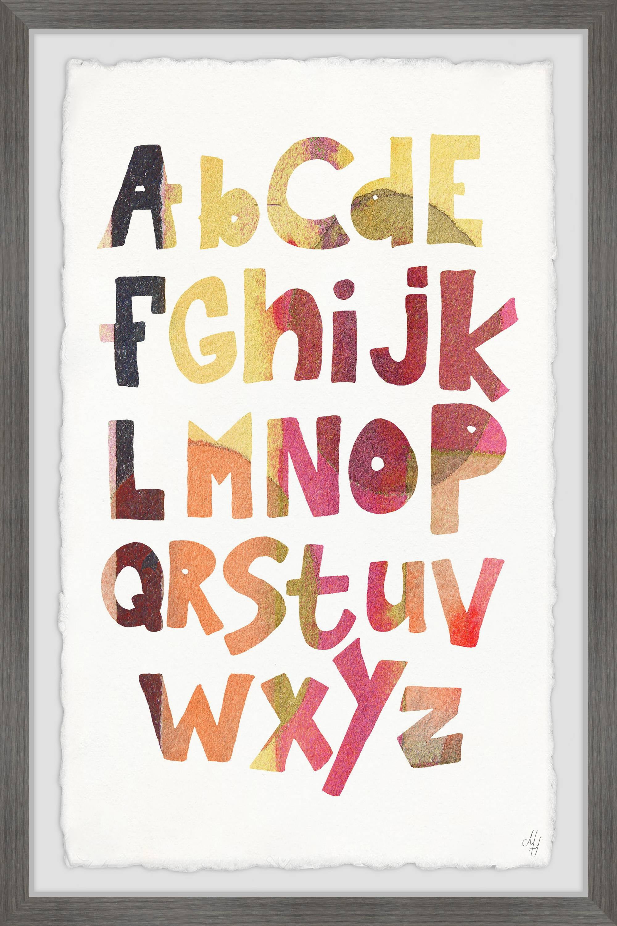 Marmont Hill Multi-color Alphabet Framed Wall Art