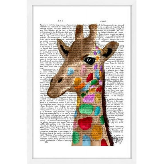 Marmont Hill "Multicoloured Giraffe" Framed Painting Print