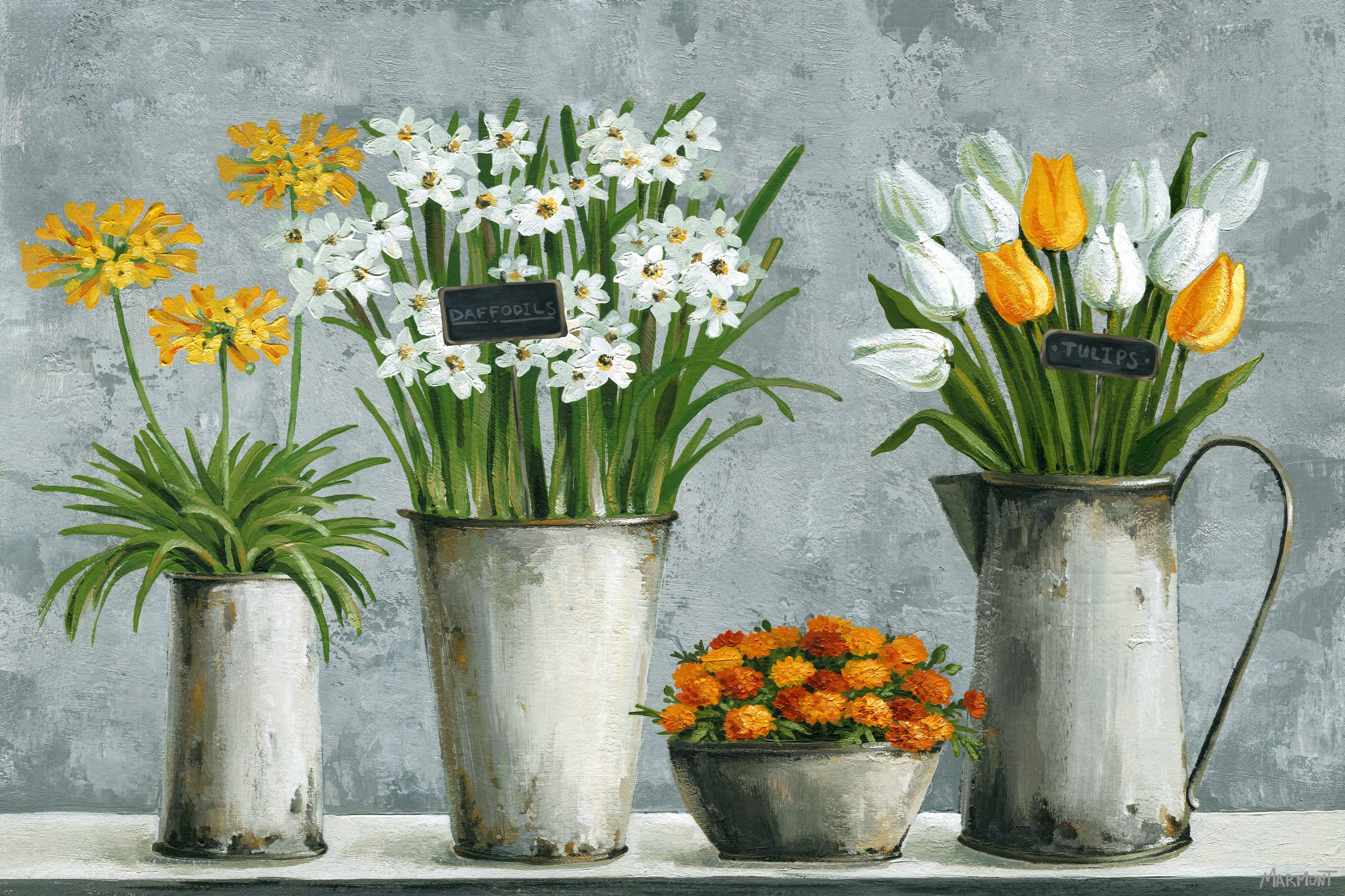Marmont Hill My Lovely Flowers Canvas Wall Art, 20" x 30"