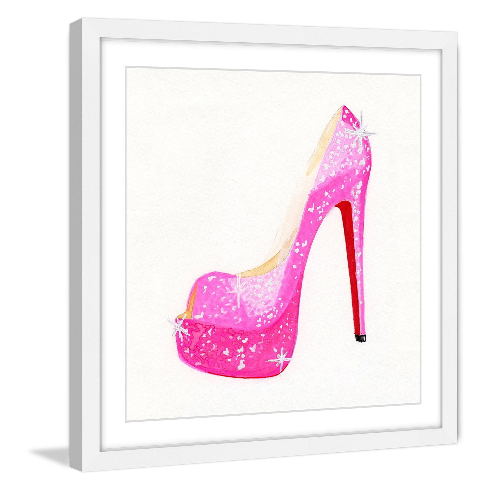 Marmont Hill "NS Pink Shoe" by Molly Rosner Framed Painting Print