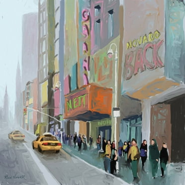 Marmont Hill "NY Sidewalk" by Rick Novak Painting Print on Wrapped Canvas