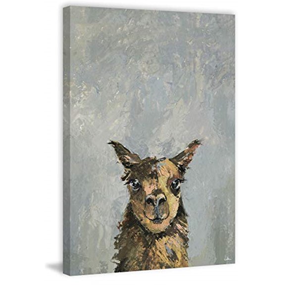 Marmont Hill Naughty Llama Painting Print on Wrapped Canvas