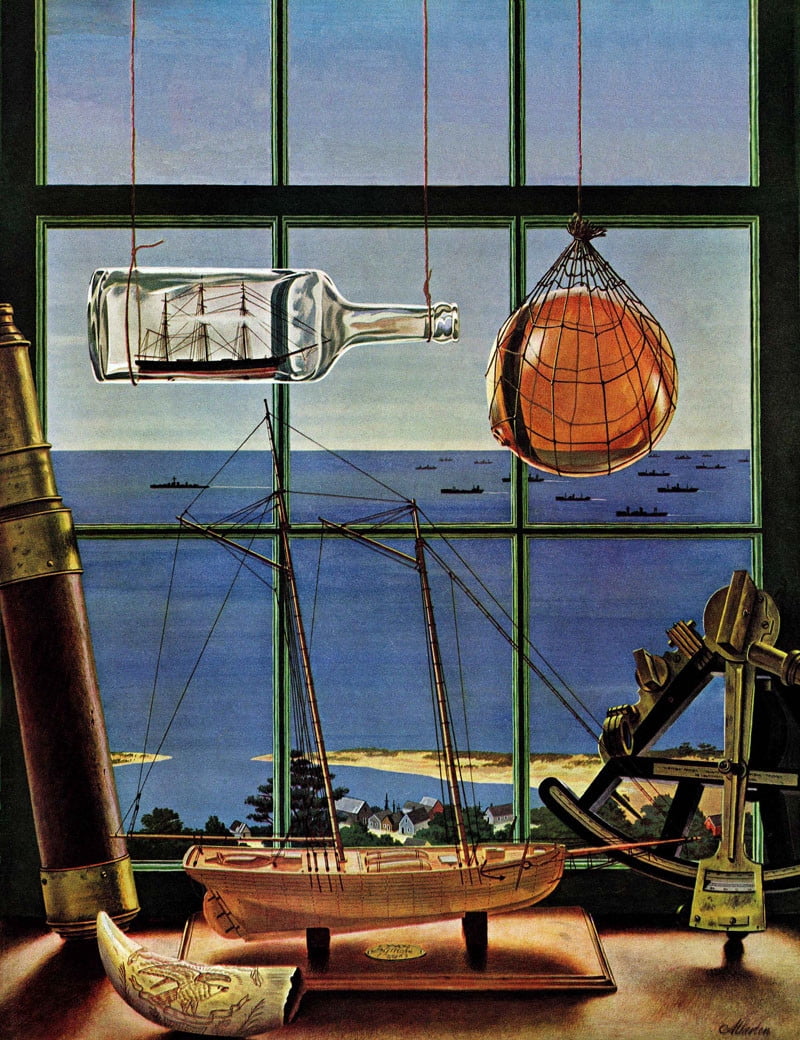Marmont Hill "Naval Convoy" by John Atherton Painting Print on Canvas